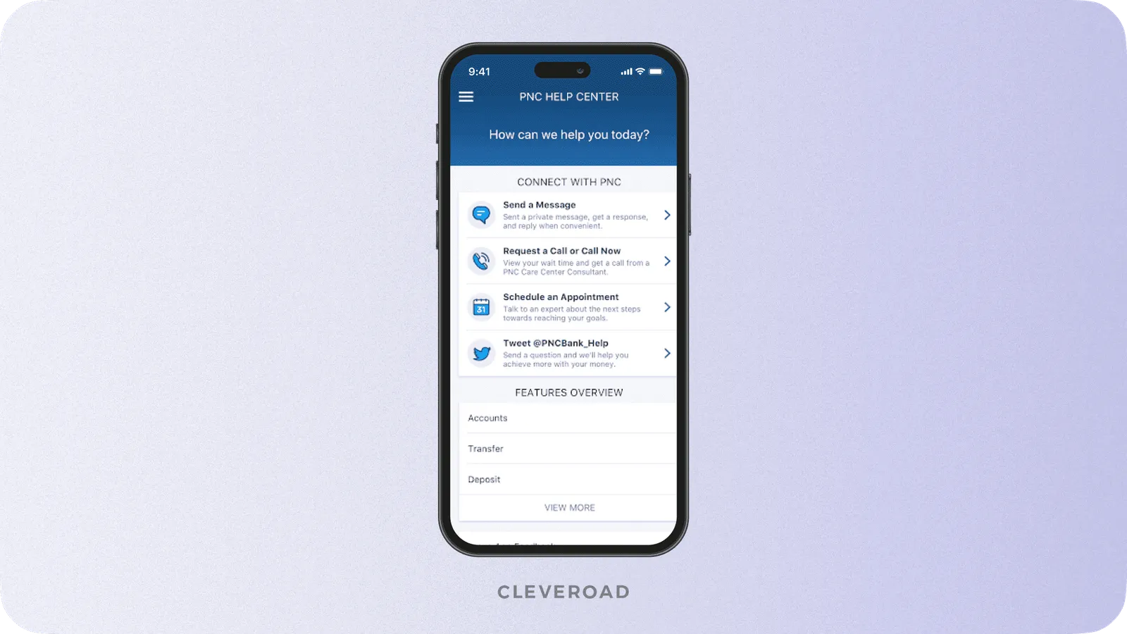 PNC mobile app help center.