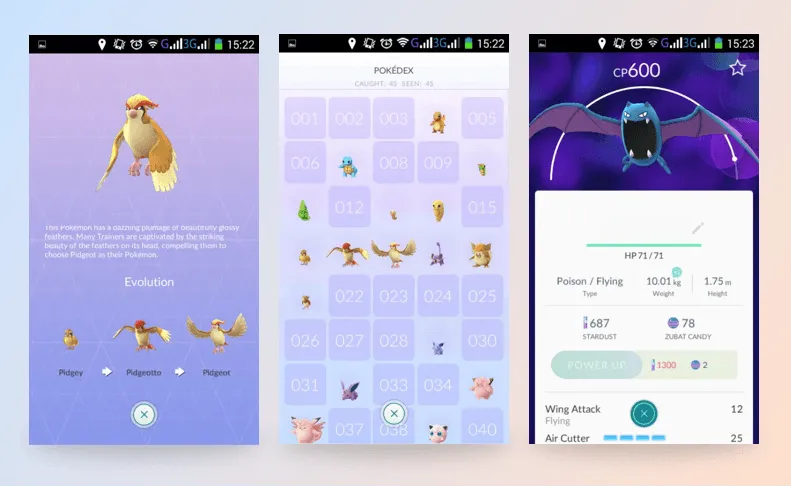 Pokemon Go app: Pokemon levels