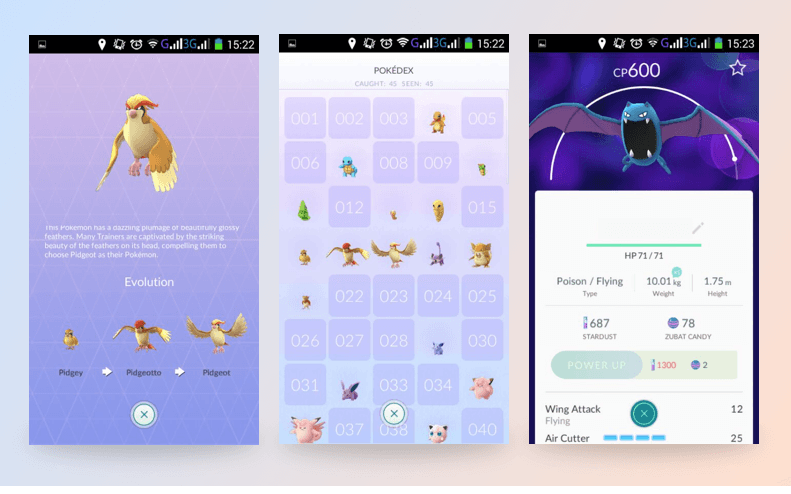 Pokemon Go app: Pokemon levels