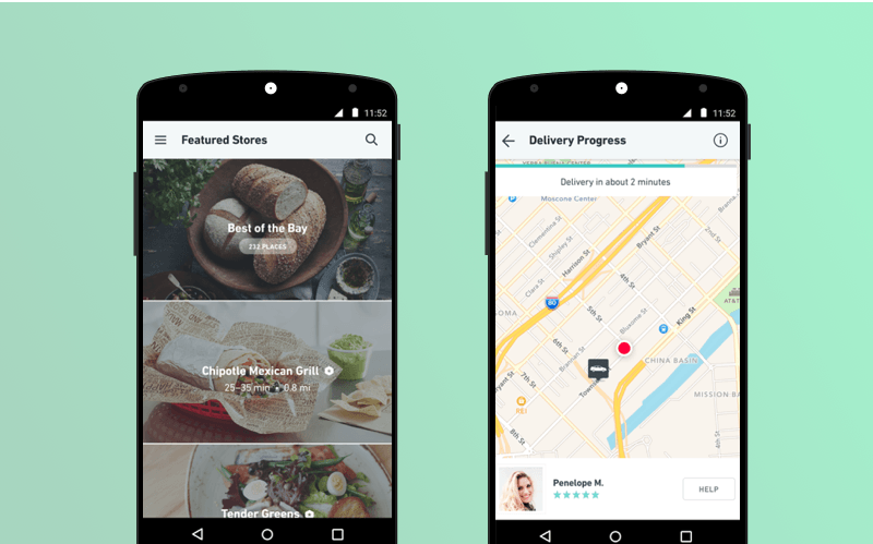 How Much Does It Cost to Develop a Delivery App Like Postmates? 2 Postmates food delivery app: interface
