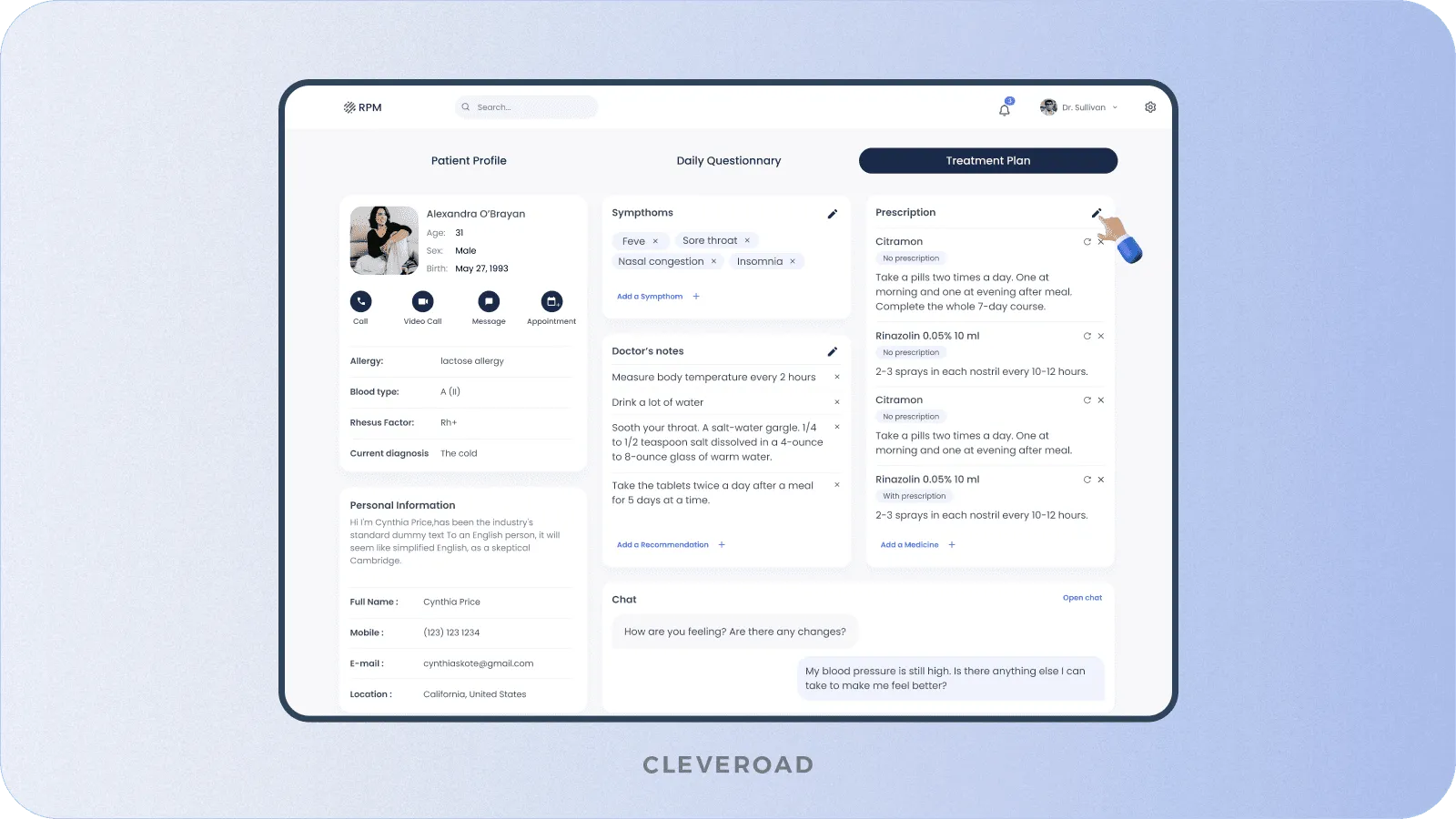 Prescription management feature from Cleveroad