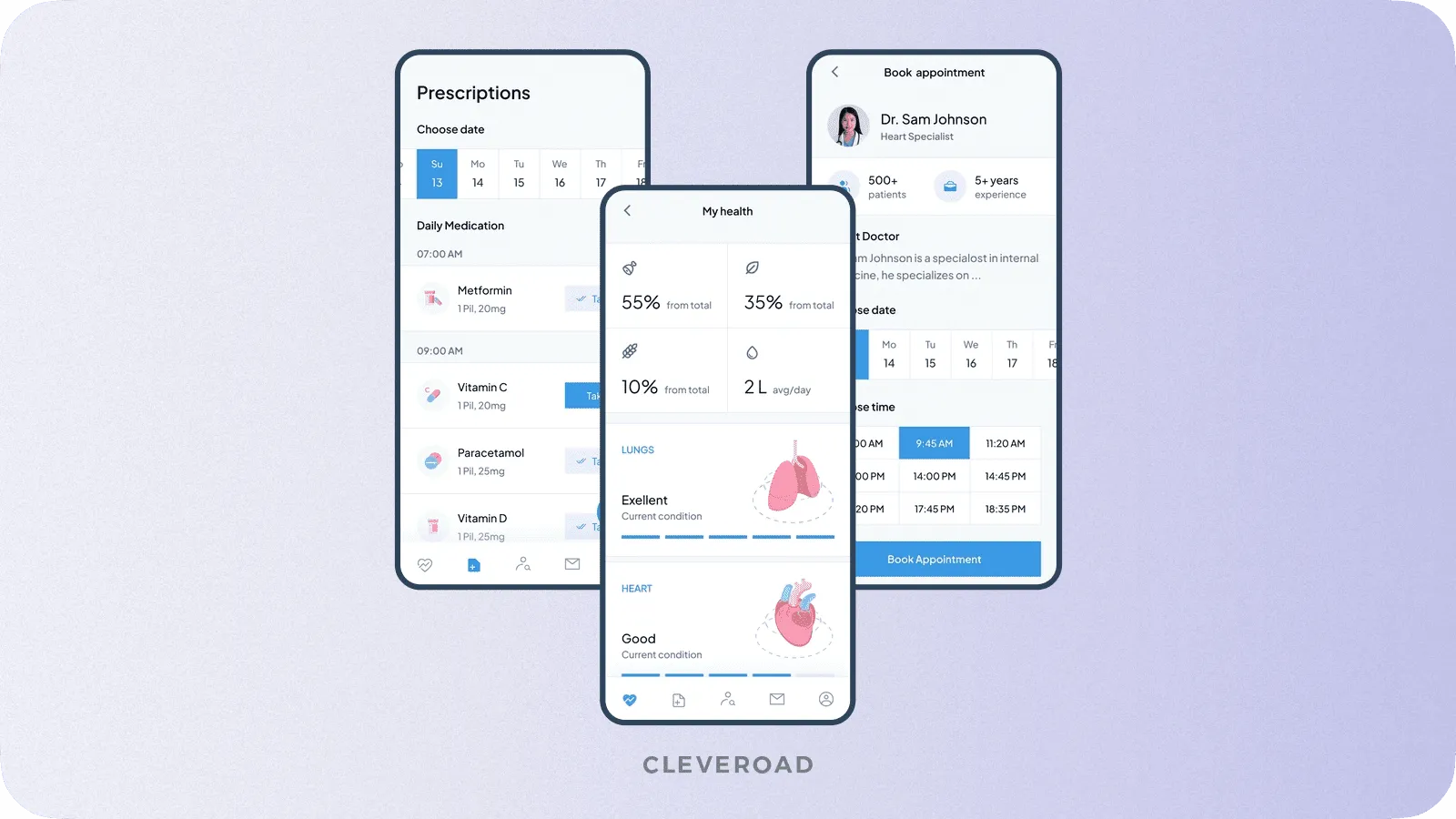 Prescriptions management functionality from Cleveroad