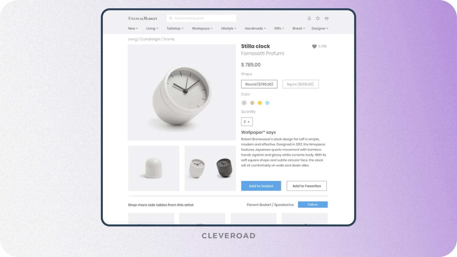 product detail feature from Cleveroad