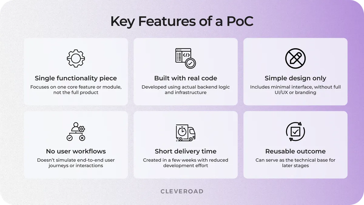 Proof of Concept prototyping key features