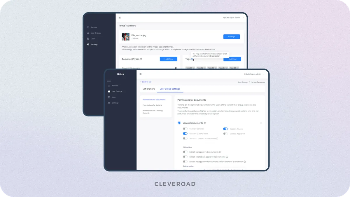 Quality management system for medical device manufacturer