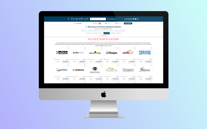Brandroot real estate company name generator
