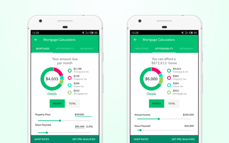 Real estate calculator app in trulia mobile app