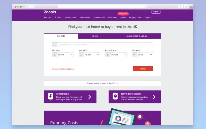 Real estate platform: Zoopla