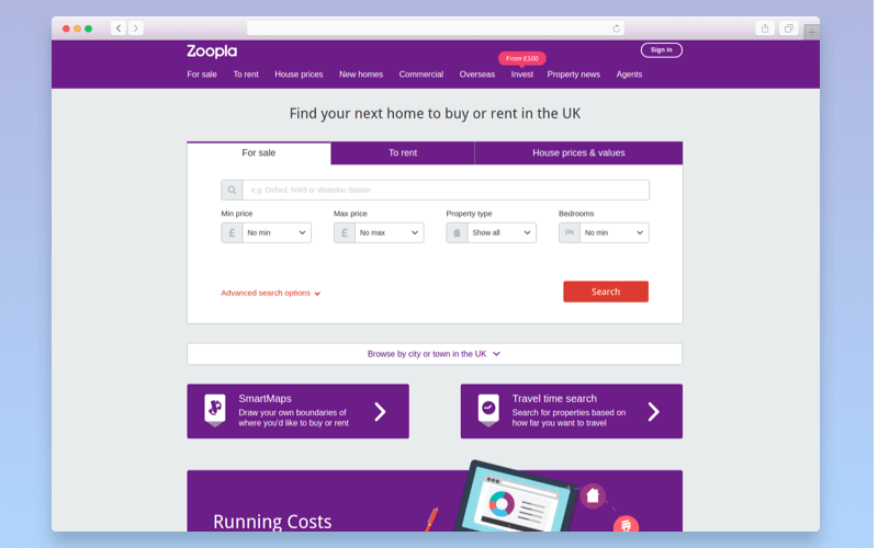 Real estate platform: Zoopla