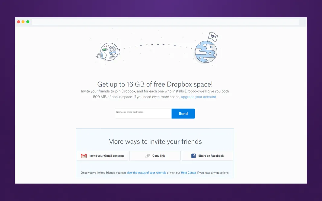 Referral program ideas: Dropbox