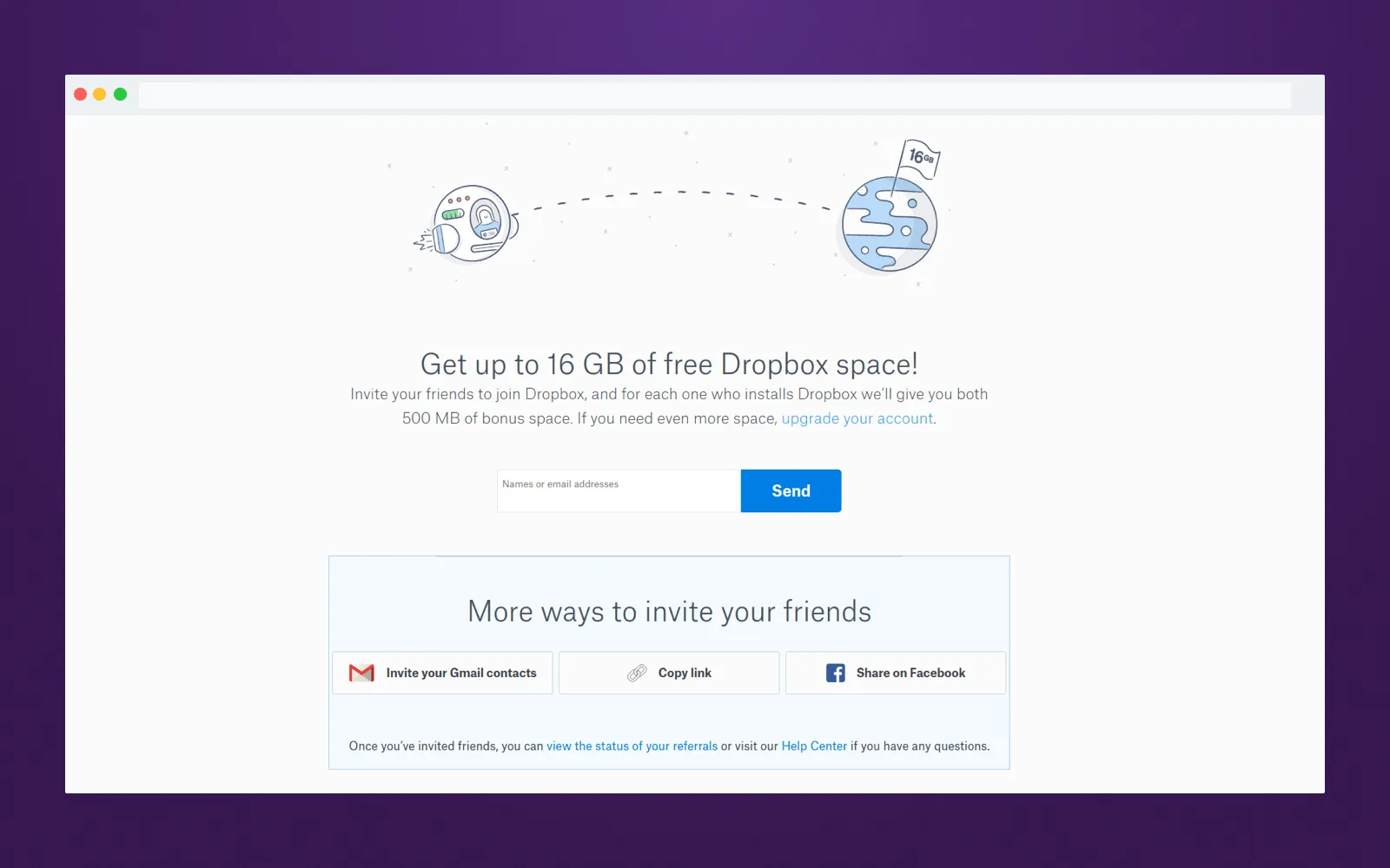 Referral program ideas: Dropbox