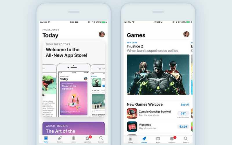 App Store iOS 11 redesign
