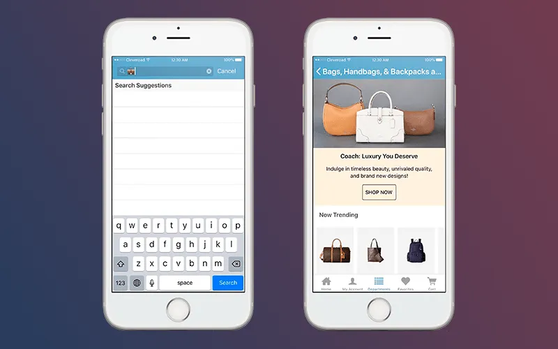 Retail mobile app: Advanced search