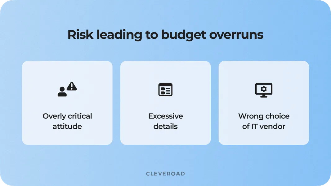 Risks that lead to budget overruns