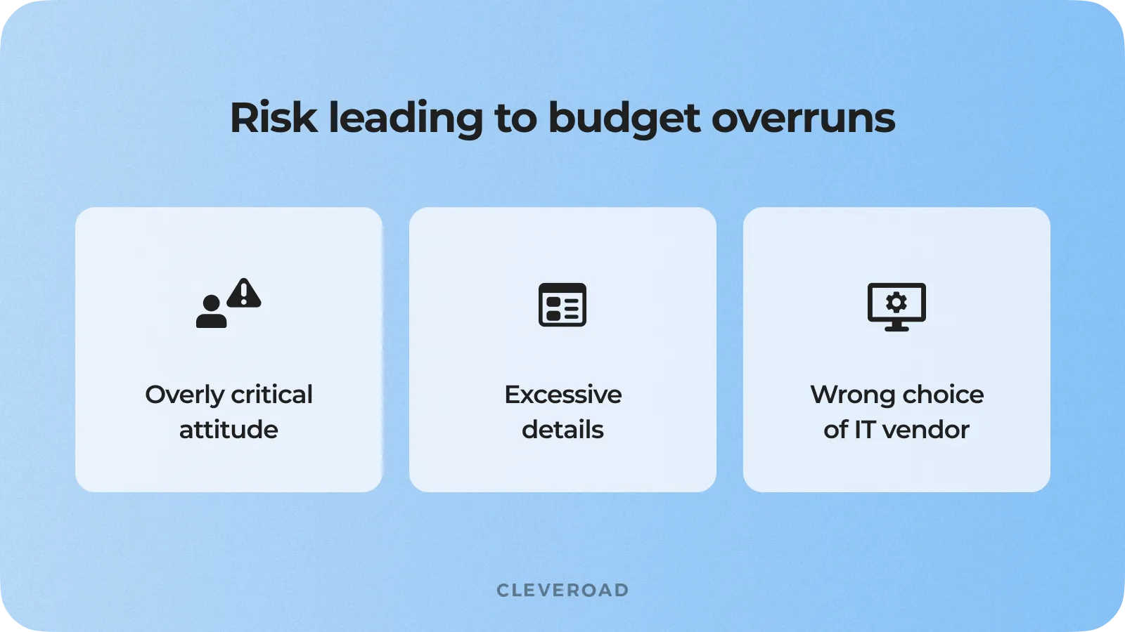 Risks that lead to budget overruns