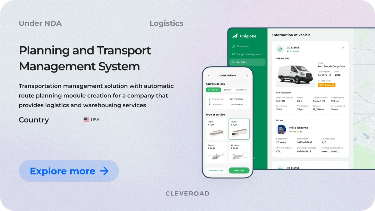 Route planning and transport management system