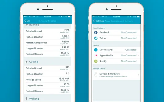 Runkeeper's tabs interface