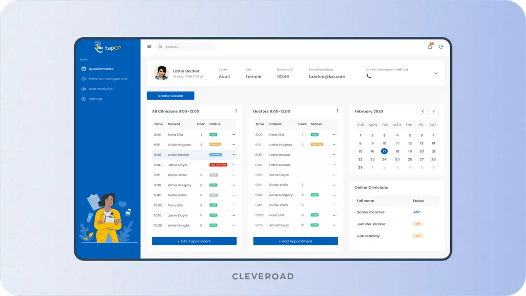 Scheduling feature developed by Cleveroad