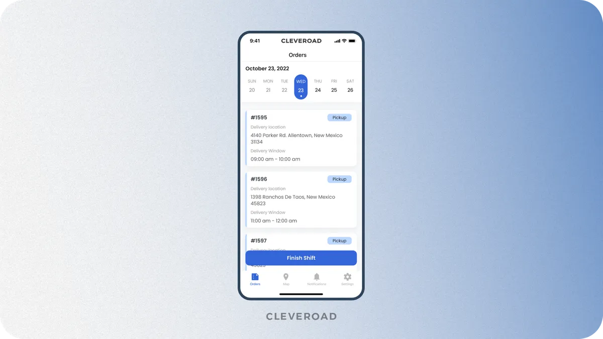 Shipment management functionality