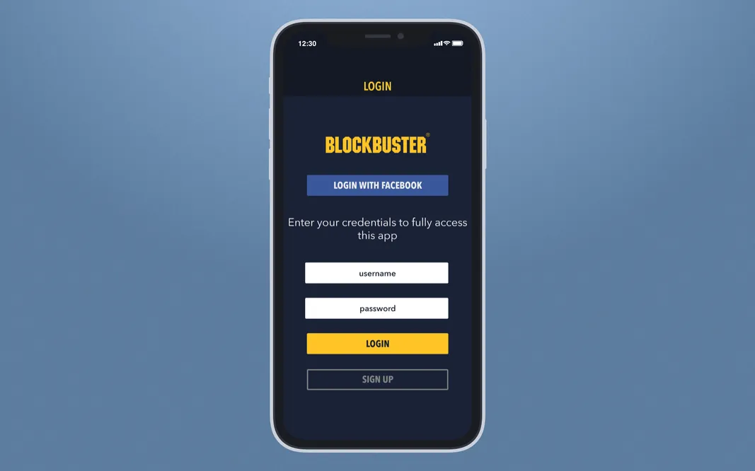 Social sign-in Blockbuster
