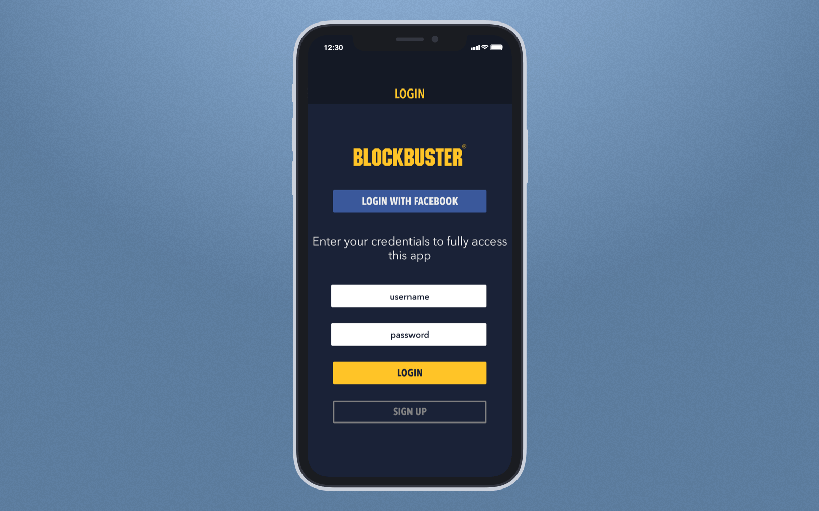 Social sign-in Blockbuster
