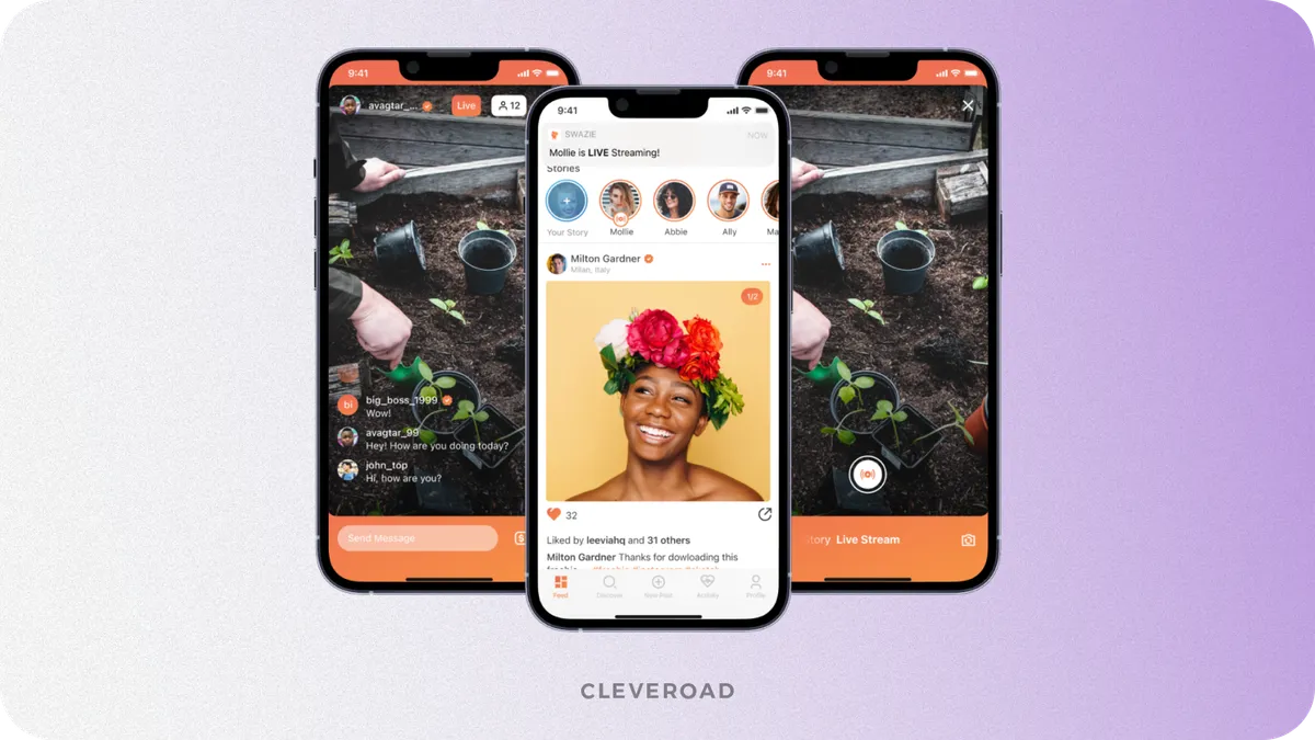 Social network with streaming capabilities from Cleveroad
