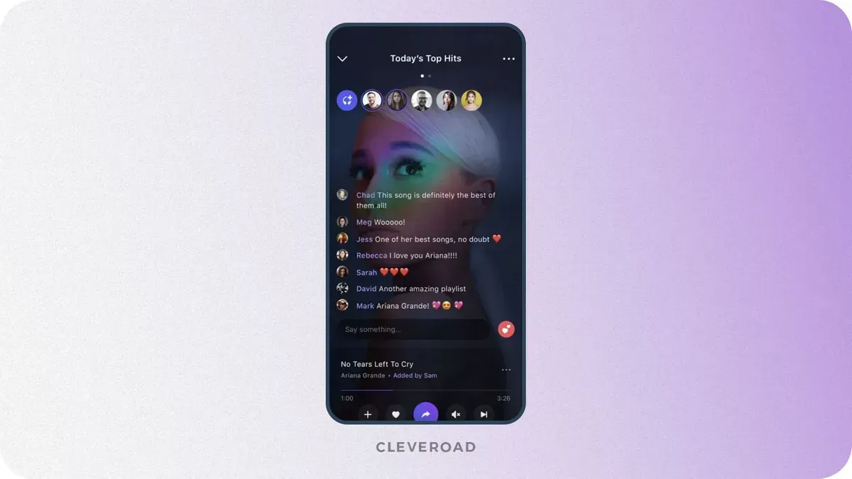Social sharing functionality in Spotify