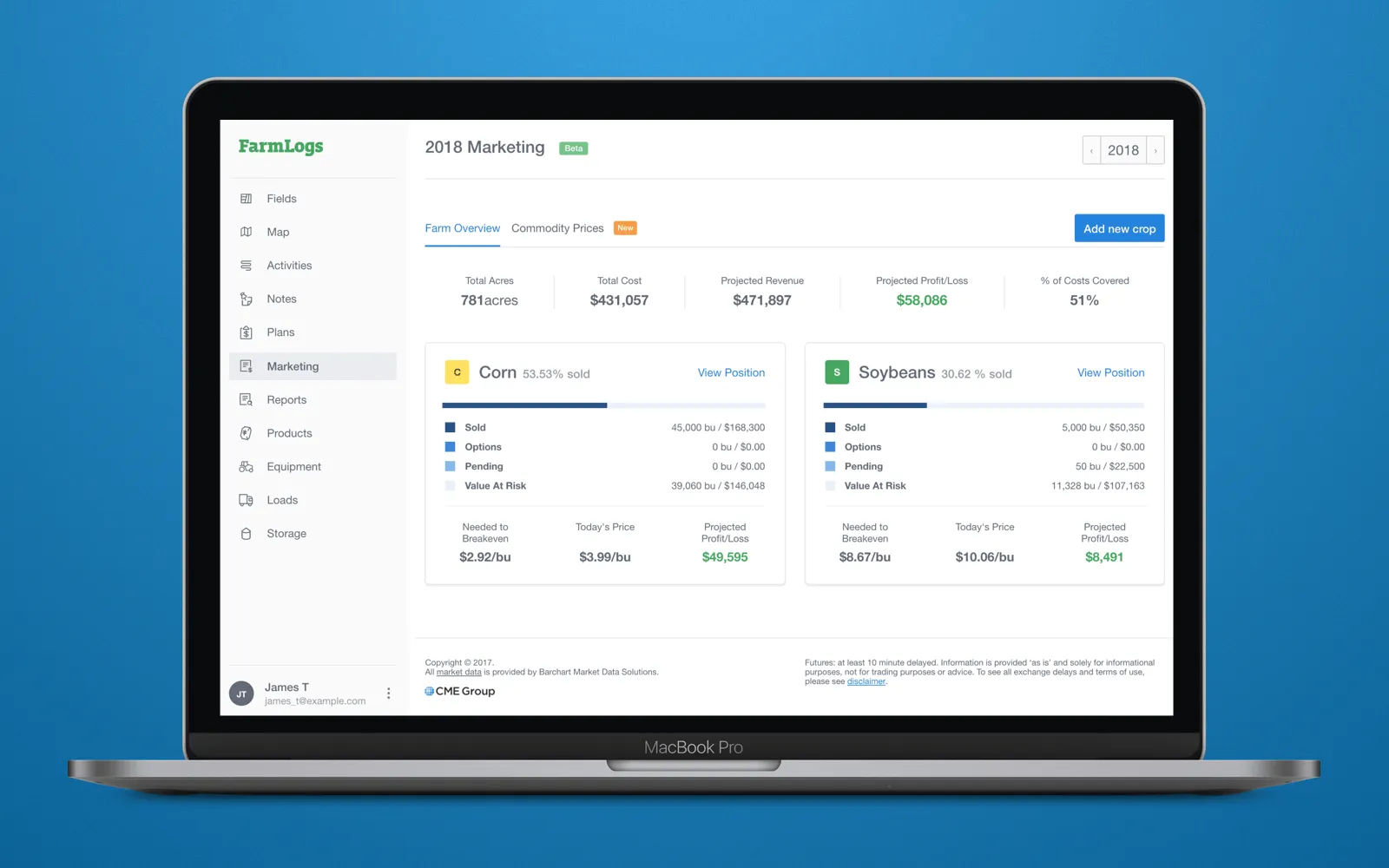 Software for smart agriculture that enables farm owners to manage business processes remotely