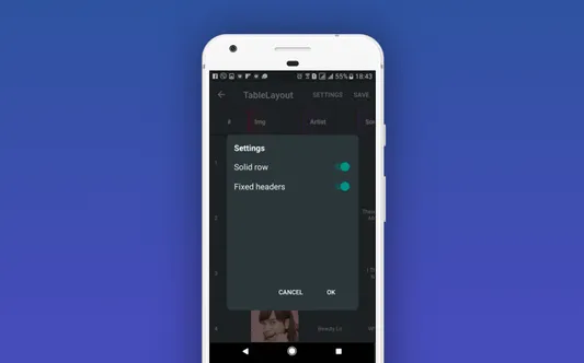 Solid row and fixed header feature