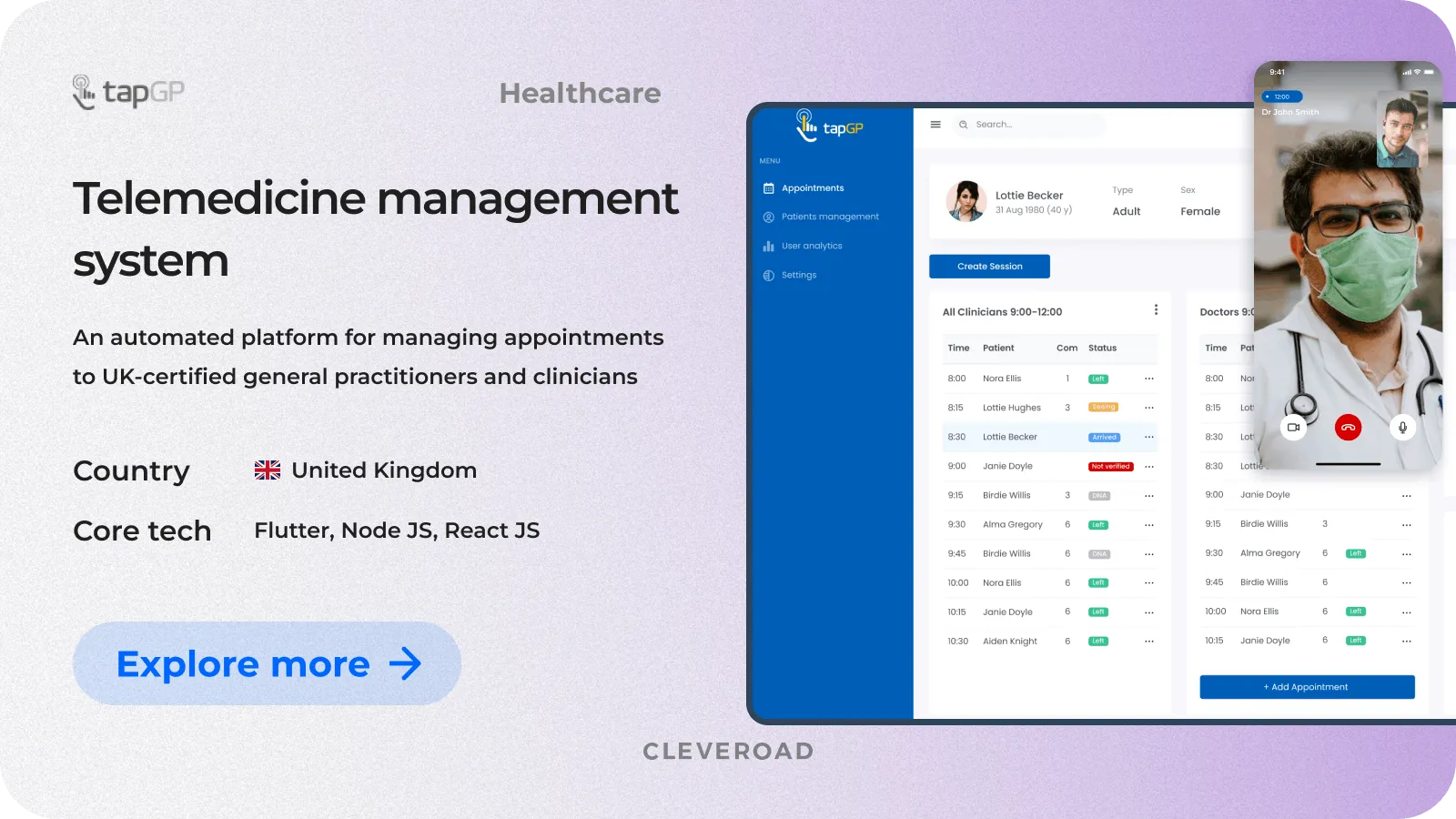 TapGP telemedicine from Cleveroad