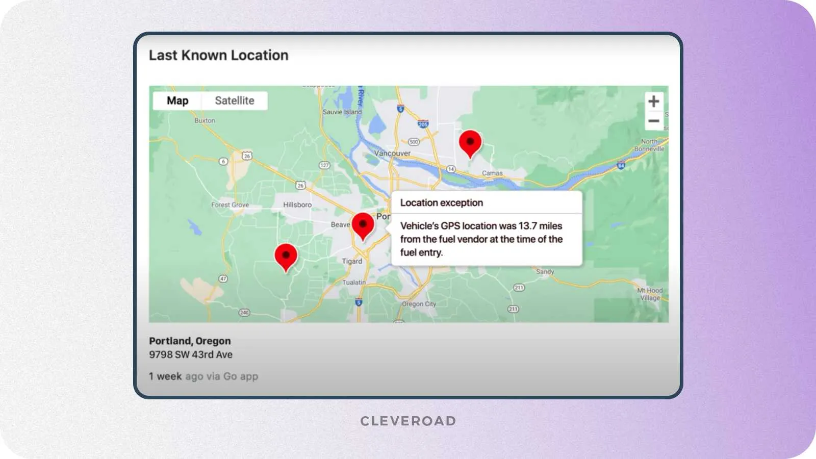 Telematics feature example to monitor your vehicle