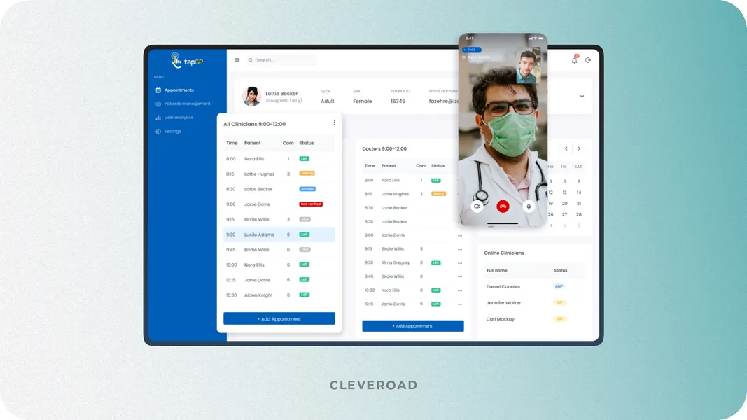 Telemedicine appointment scheduling app developed by Cleveroad