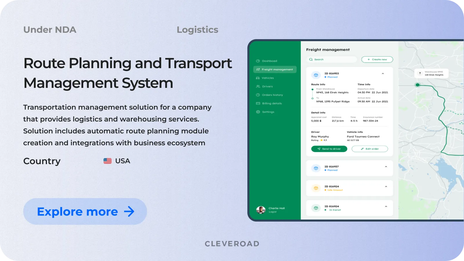 Transportation management system created by Cleveroad