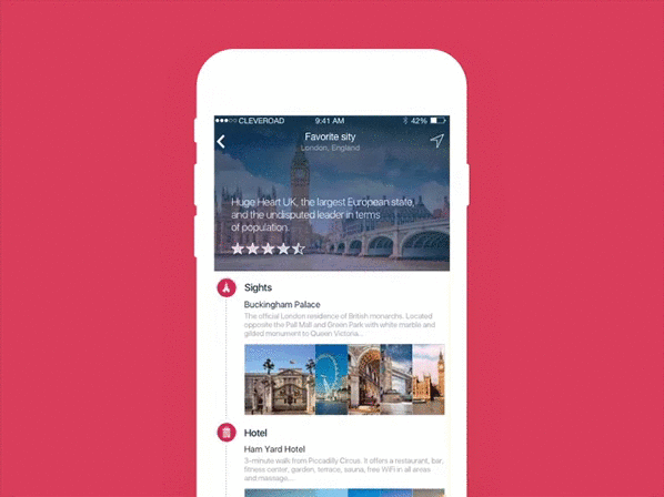 Travel app design by Cleveroad