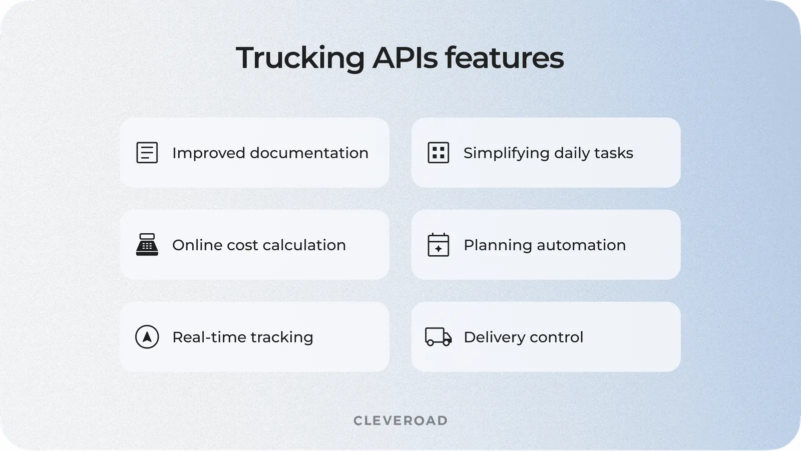 Trucking APIs features