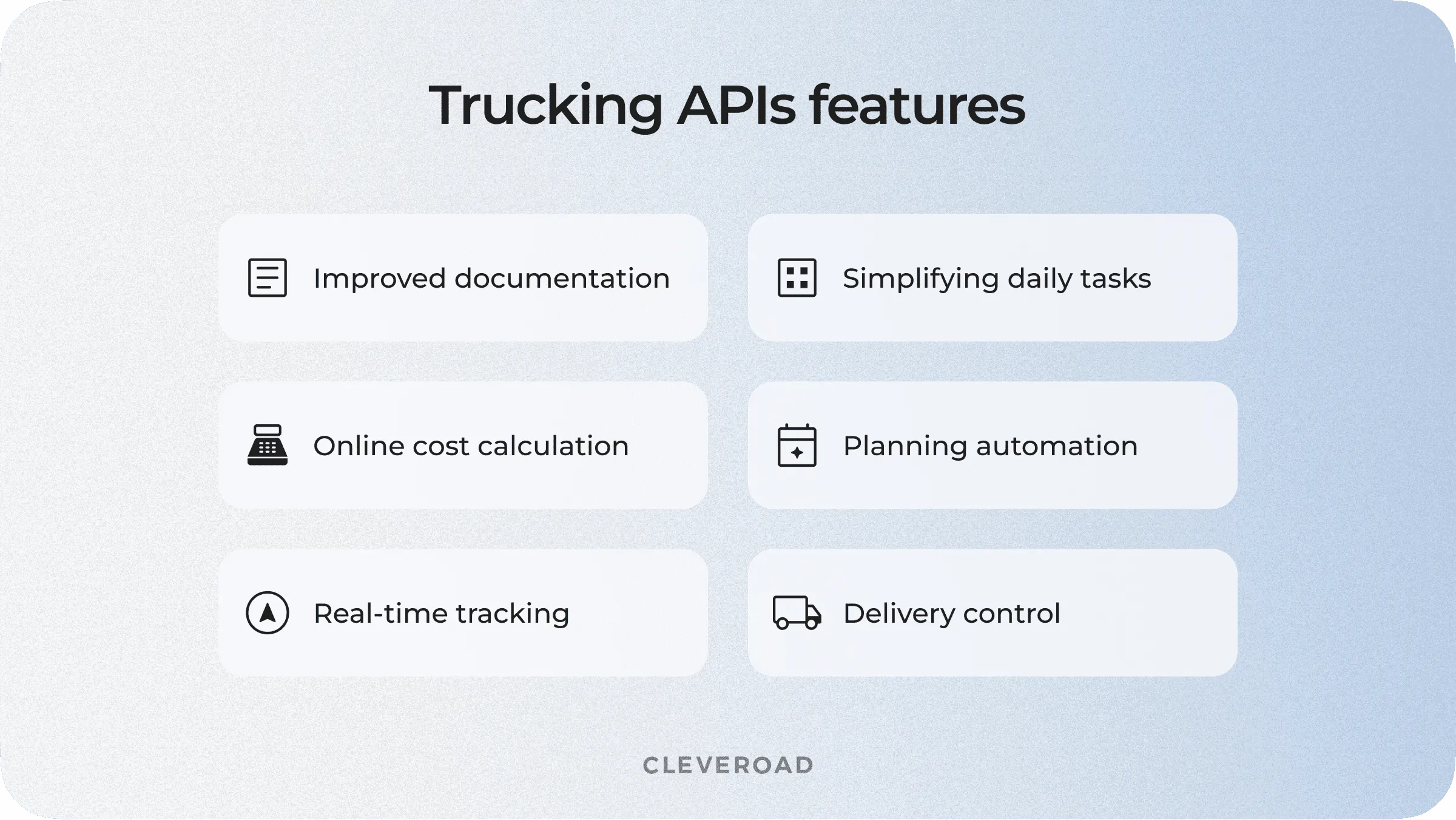 Trucking APIs features
