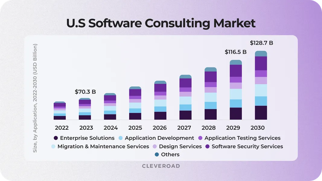US software consulting market size, 2017-2025