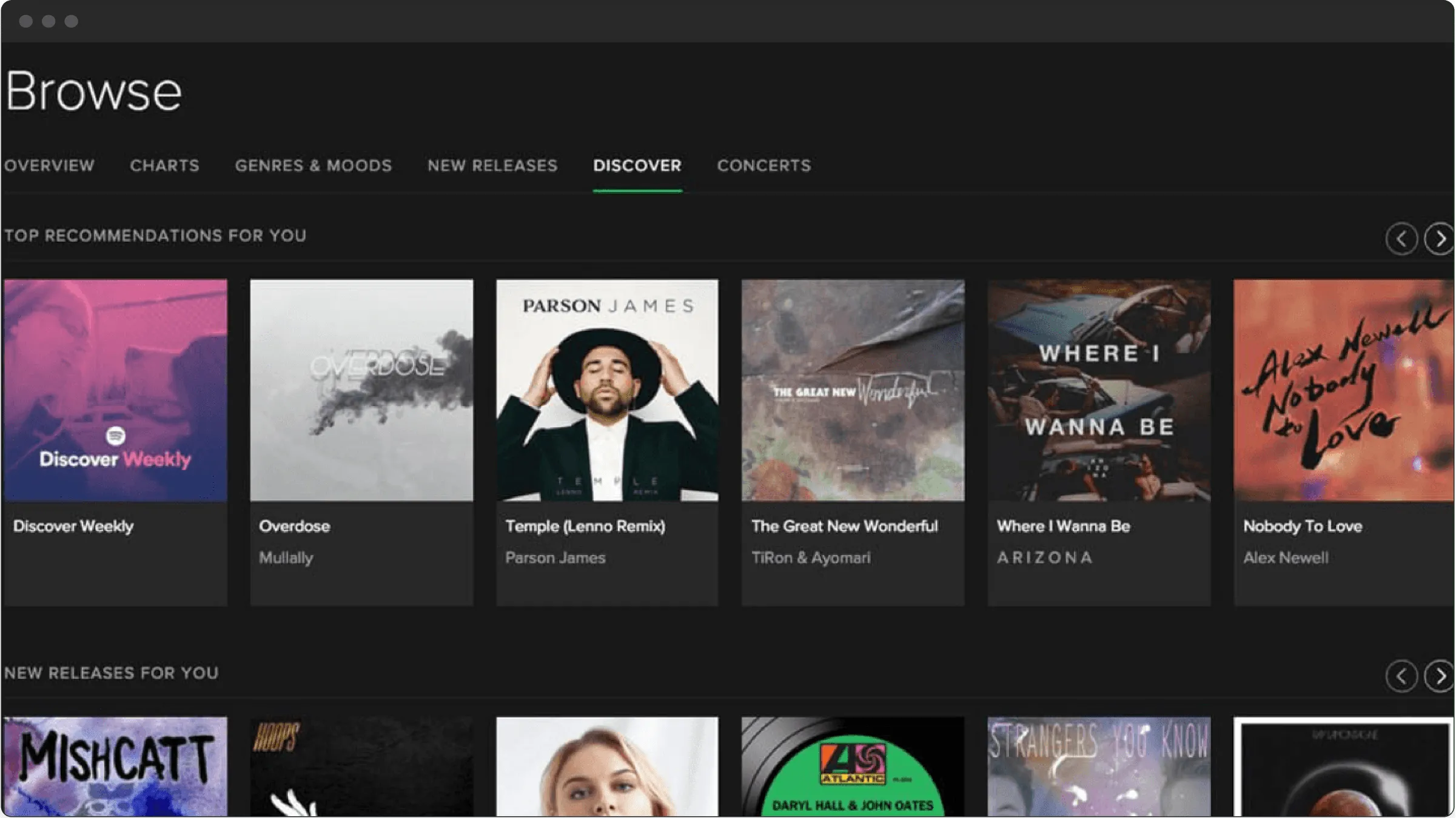 User experience personalization features on Spotify