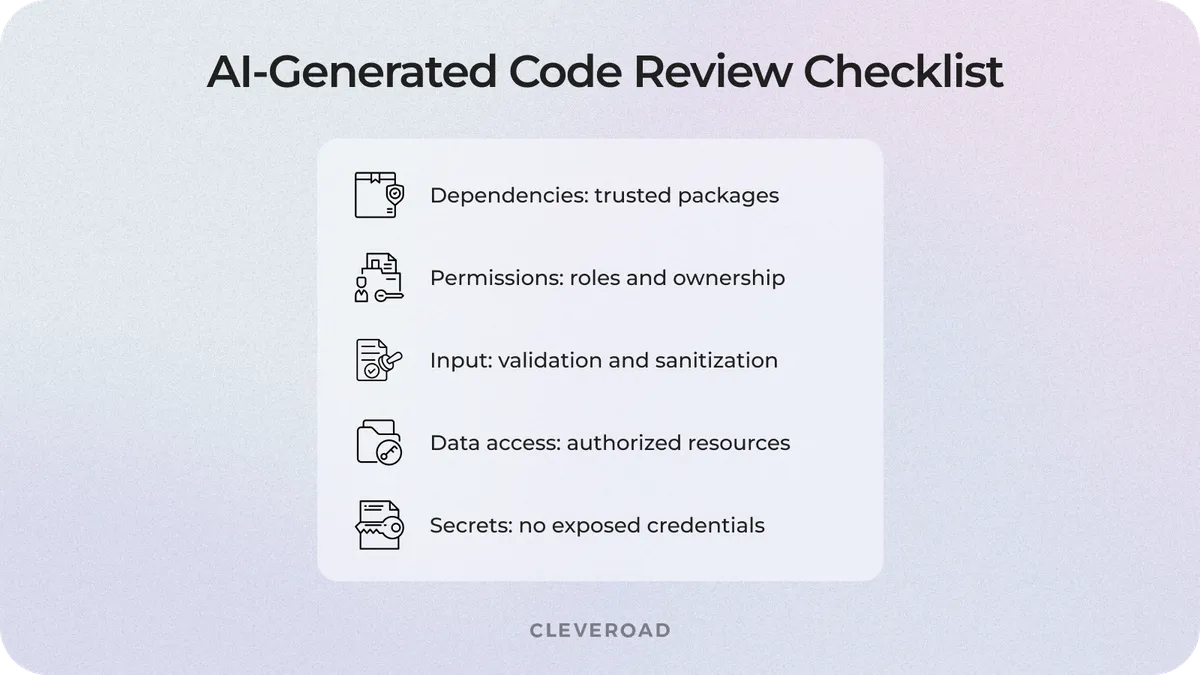 Vibecoding review checklist