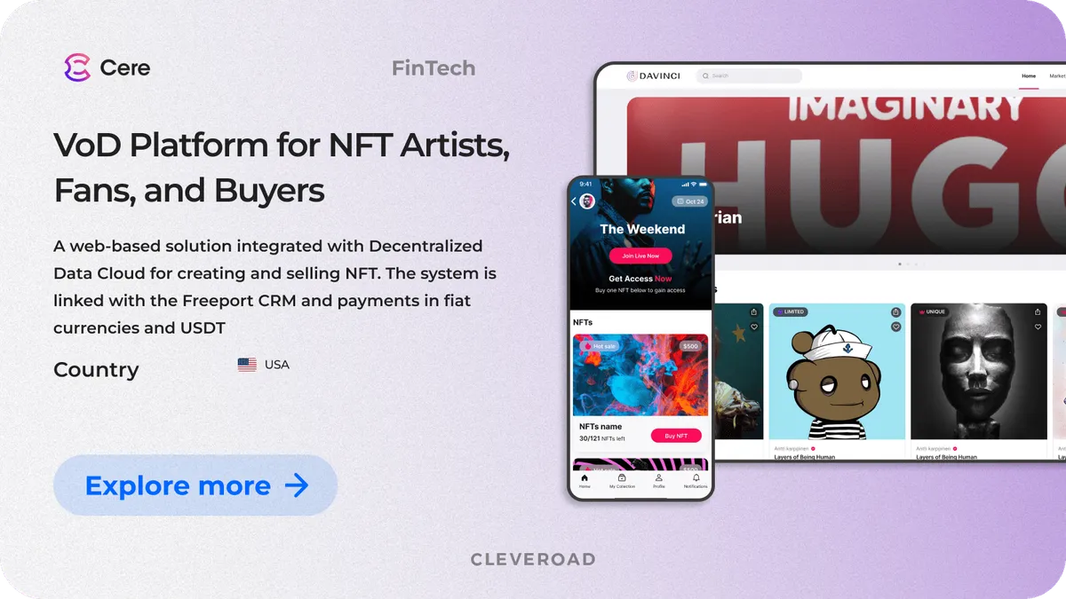 Video on Demand NFT platform from Cleveroad