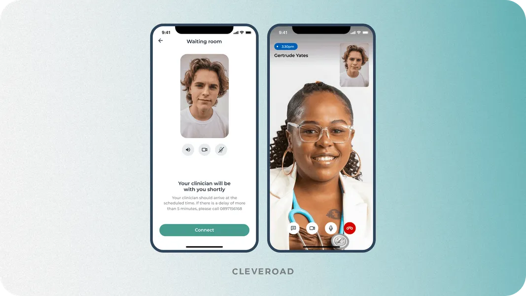 Virtual hospital waiting room designed by Cleveroad