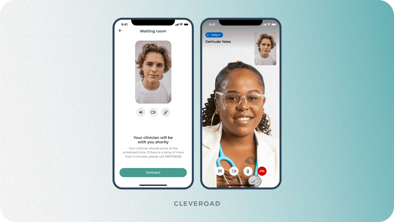 Virtual hospital waiting room designed by Cleveroad