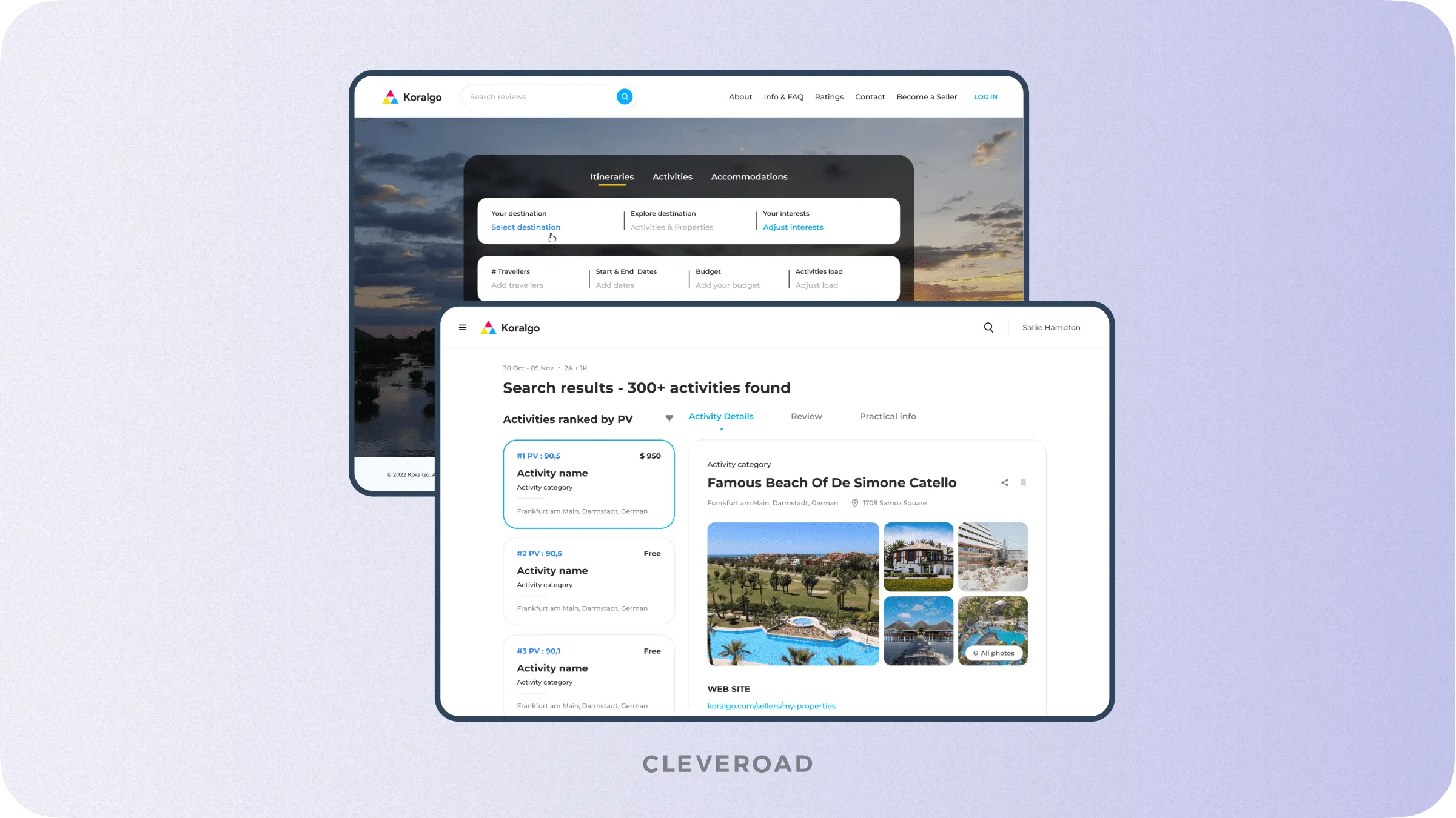 Web platform for tourists and hotel owners