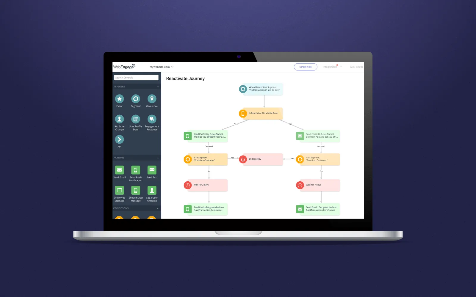 WebEngage interface