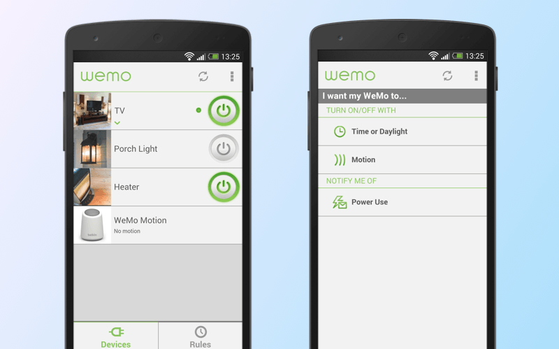 WeMo app to connect with smart hubs