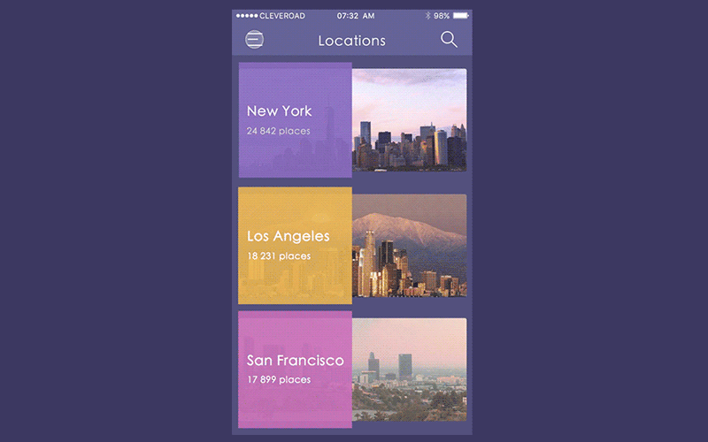 Travel app design concept