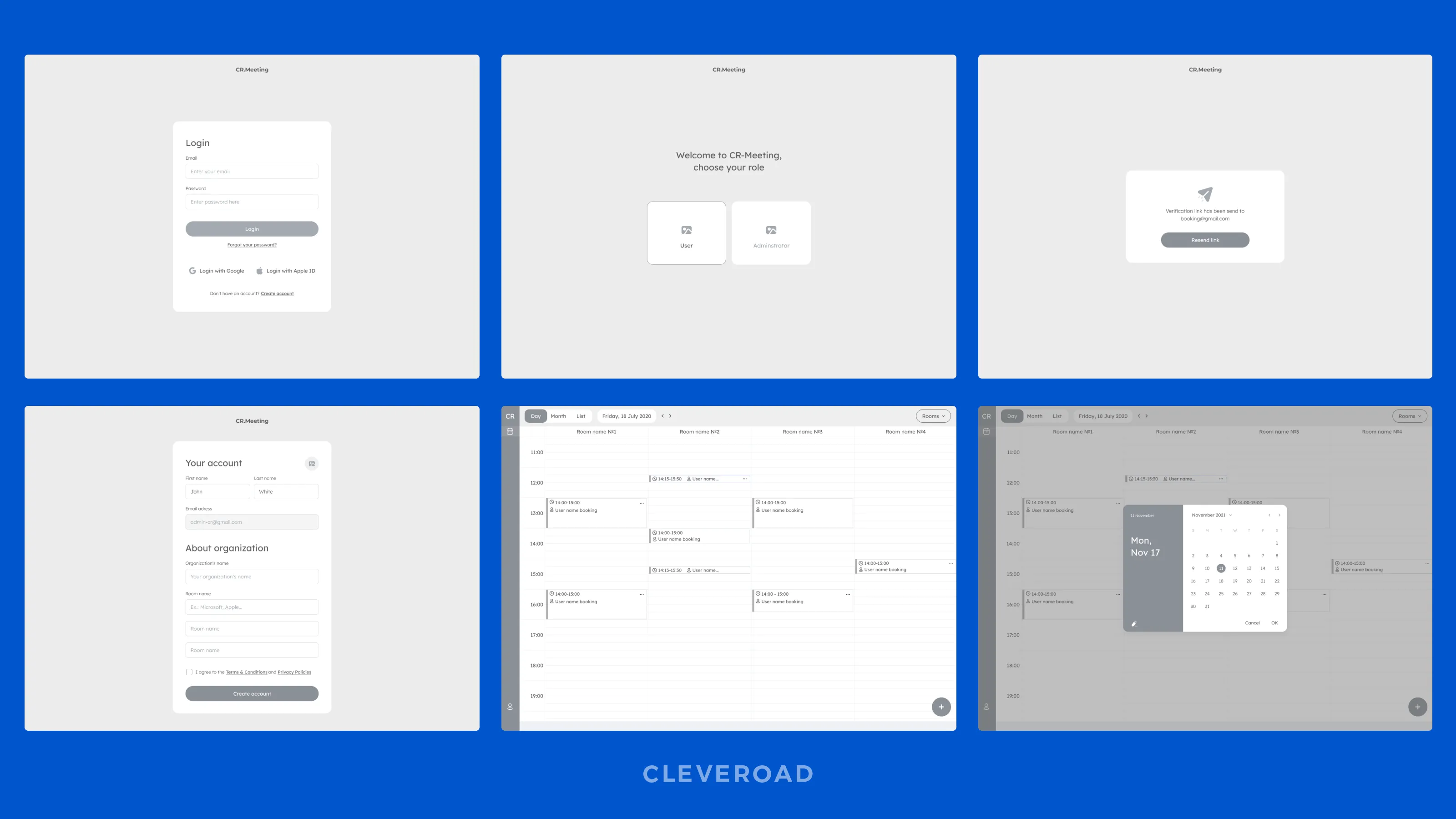 Wireframes at Cleveroad