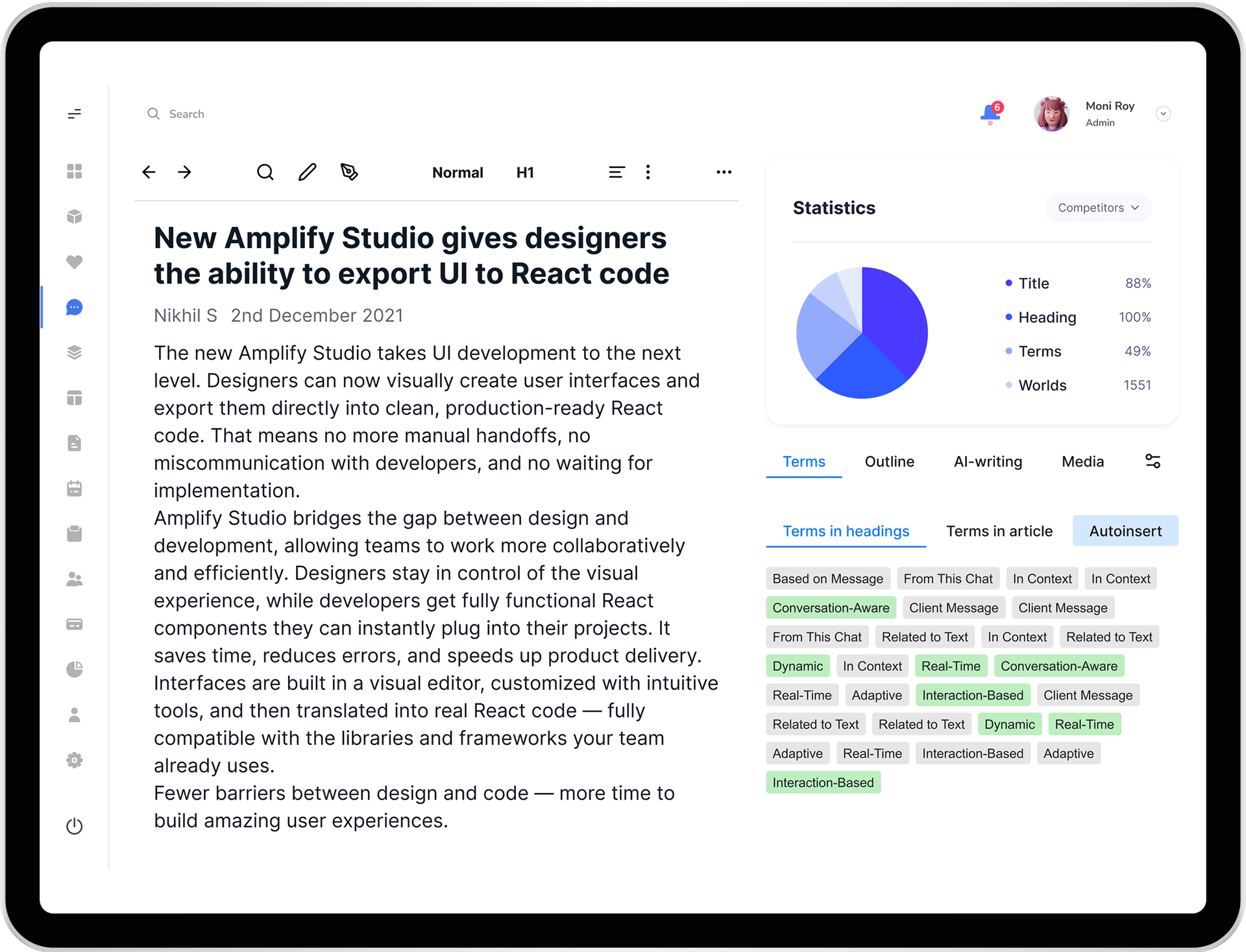 Generative AI Tool for Automated Content Creation