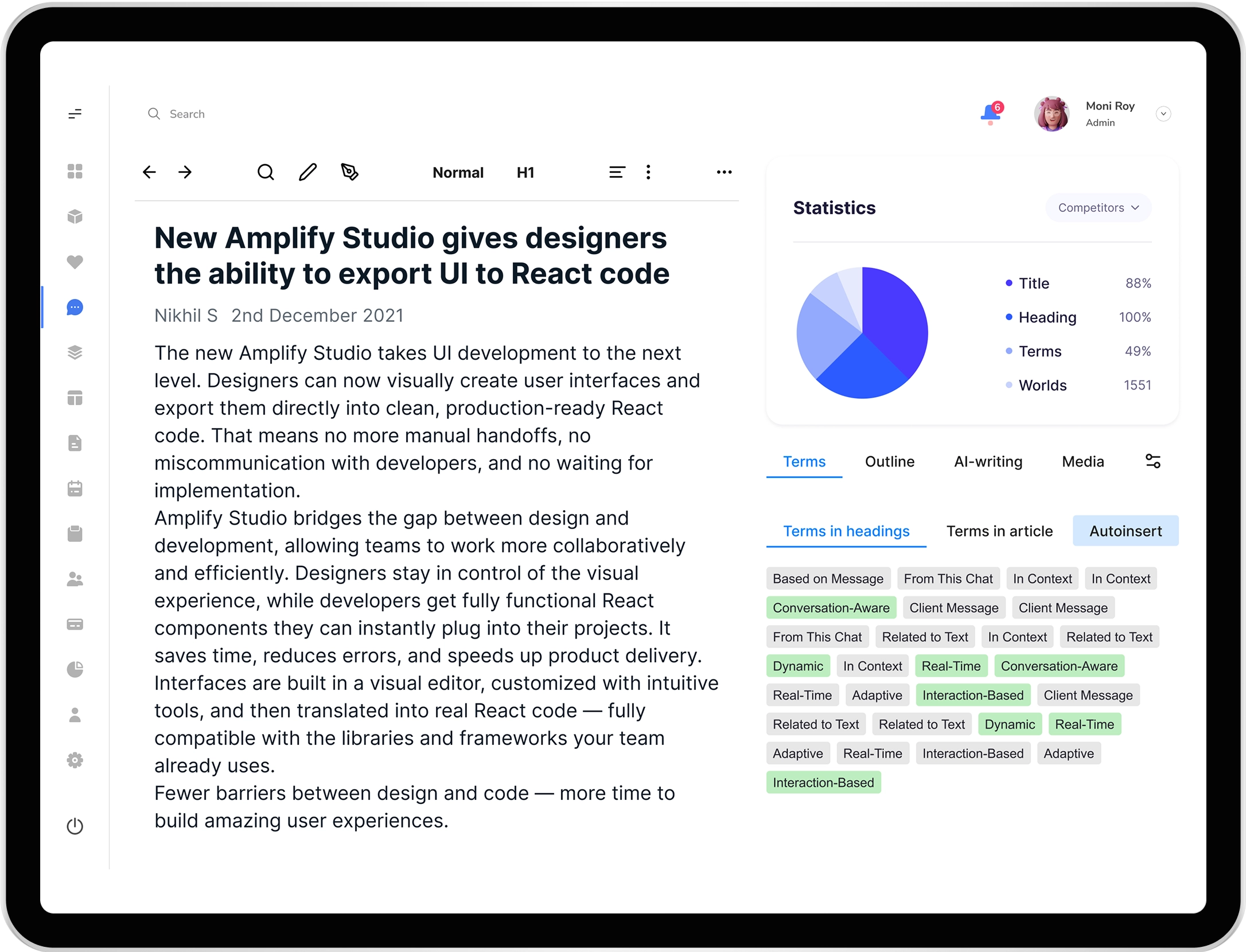 Generative AI Tool for Automated Content Creation