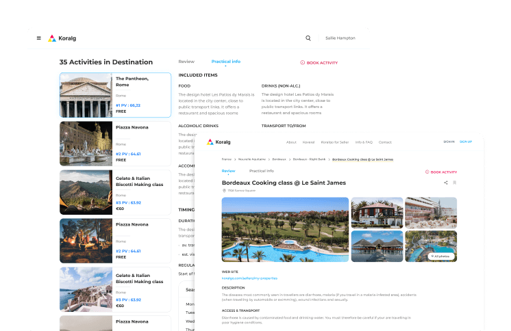 Web Platform for Searching Travel Activities